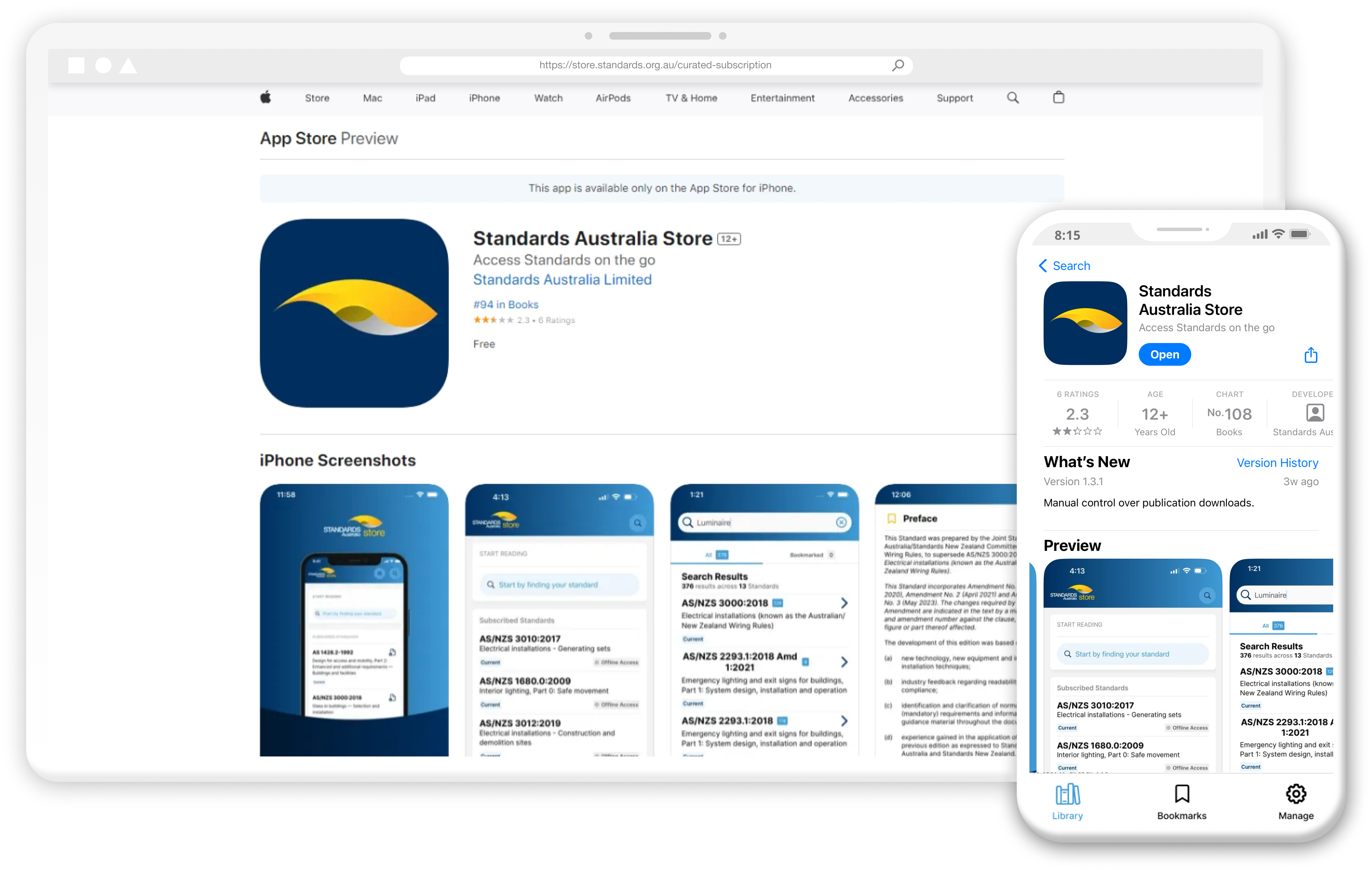 Standards Australia Store Mobile App
